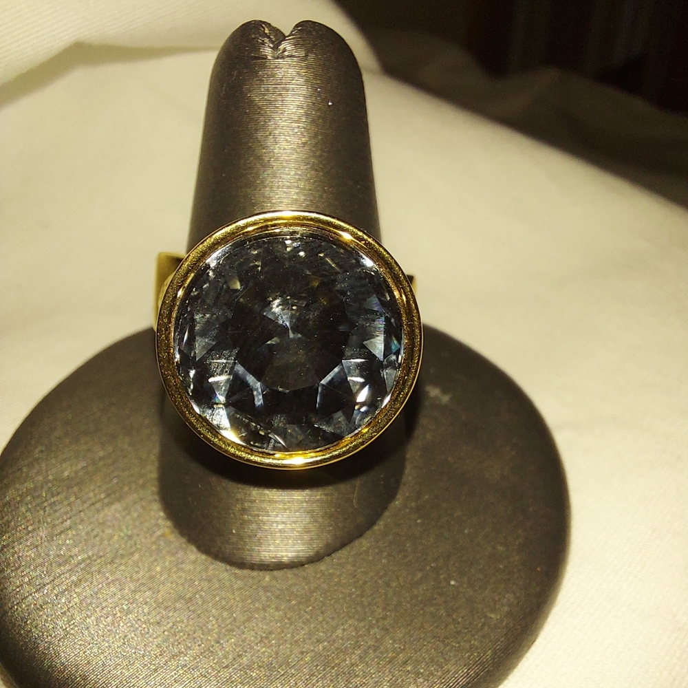 LOUIS VUITTON Over the Rainbow Ring Black Swarovski Crystal Sz L - Picture 12 of 12